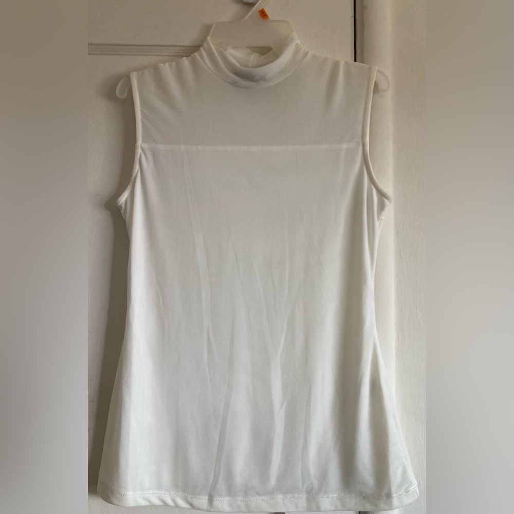 Patrizia Luca Cream Sleeveless Tank Top